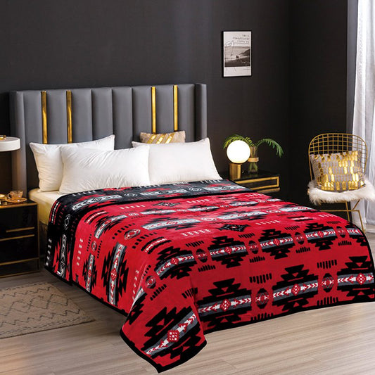 Neon Velvet Plush – Ultra Soft, Reversible,  “Cloud” Design - Black Neon RED- QUEEN